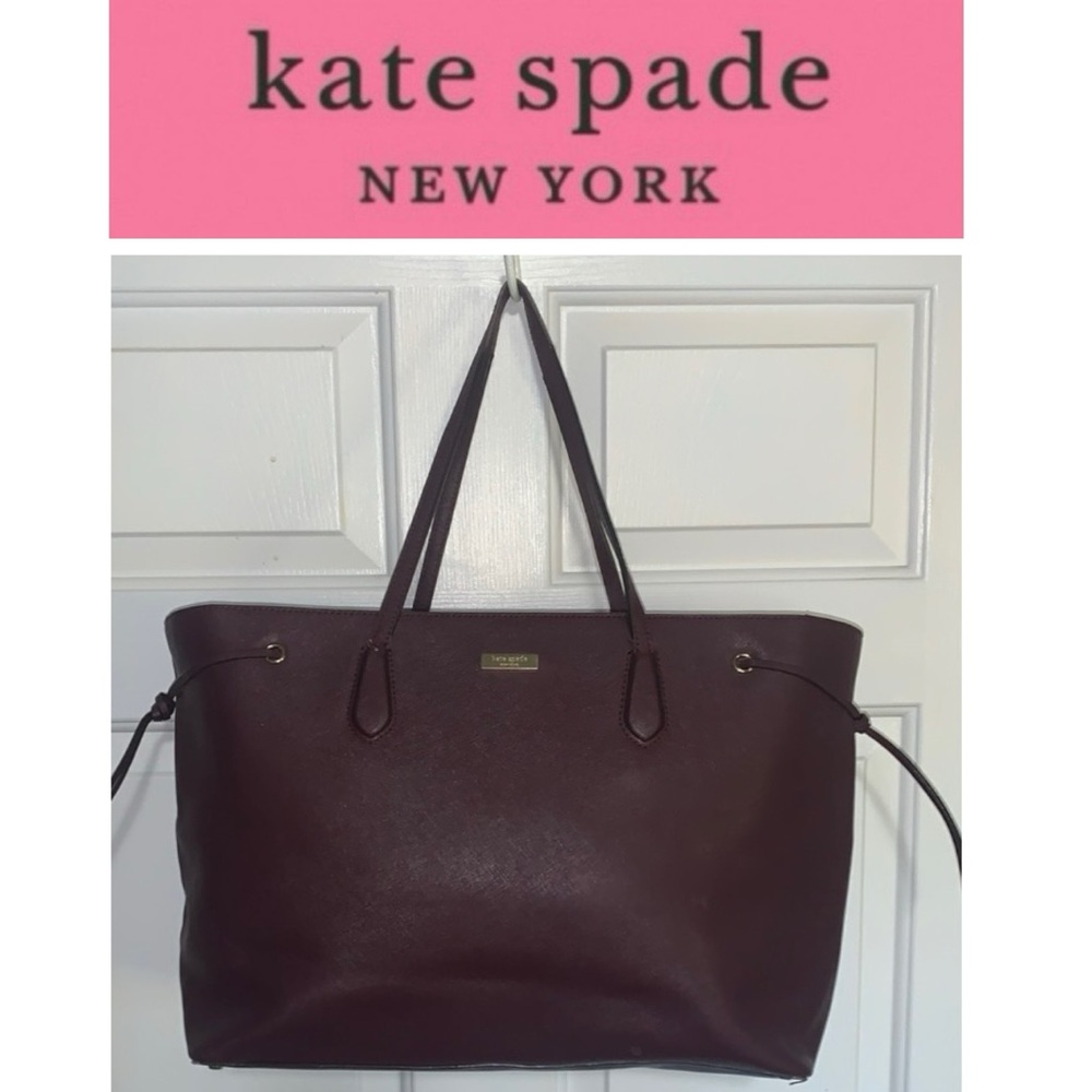 💖 KATE SPADE Burgundy Oversized Tote Bag